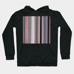 Rose gold & Grey stripes Hoodie